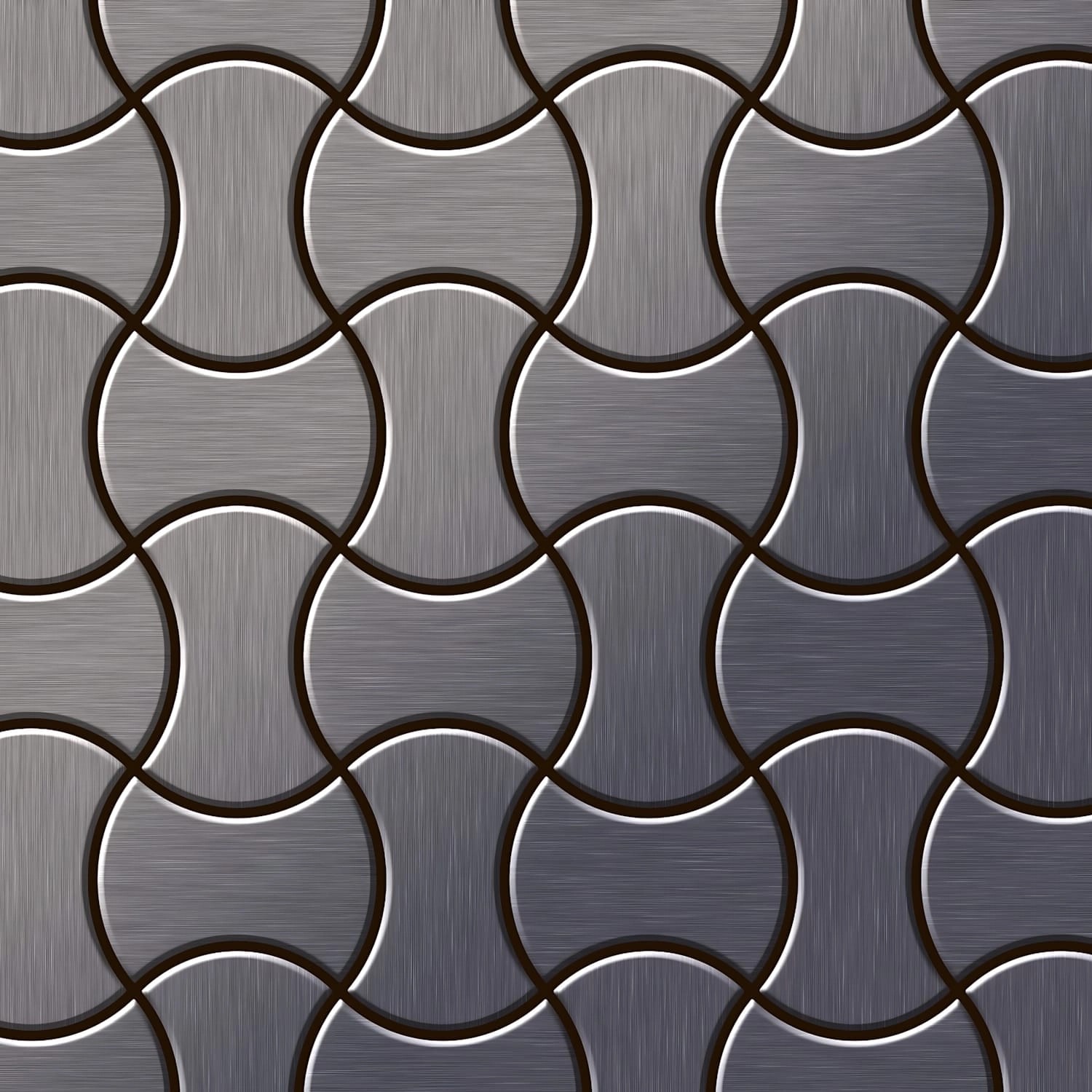 ALLOY Mosaik Fliese Massiv Metall Titan Gebürstet Dunkelgrau 1,6mm Stark In günstig online kaufen
