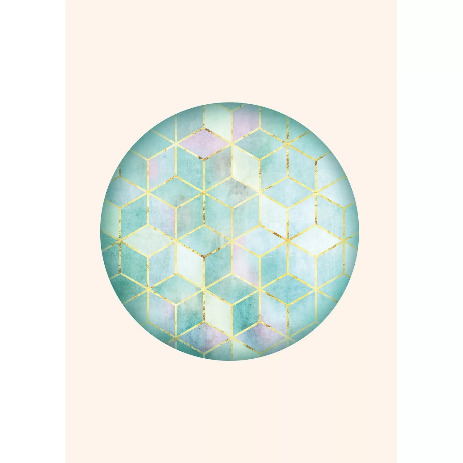 Komar Poster "Mosaik Circle Verde", Formen-Kunst, (1 St.), Kinderzimmer, Sc günstig online kaufen