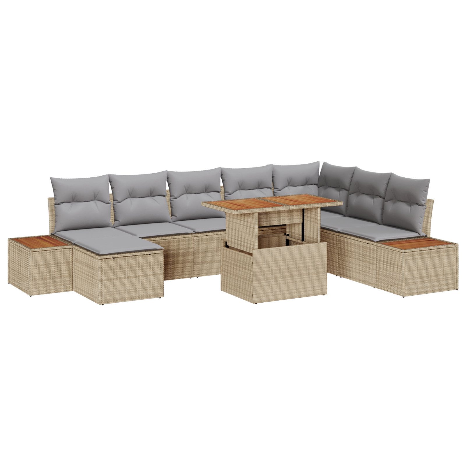 vidaXL Gartenlounge-Set 9-teiliges Garten-Sofa-Set mit Kissen günstig online kaufen