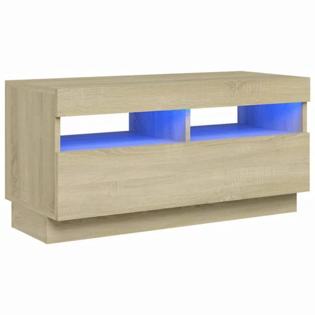 vidaXL TV-Schrank TV-Schrank mit LED Leuchten Sonoma Eiche 80x35x40 cm Lowb günstig online kaufen