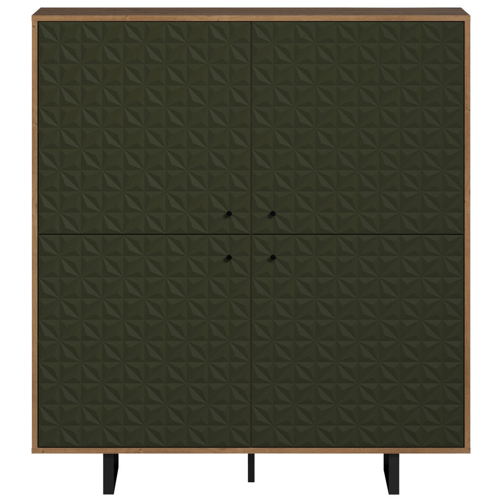 Highboard Sentra Eiche Artisan Nachbildung grün dunkel B/H/T: ca. 124x136x4 günstig online kaufen