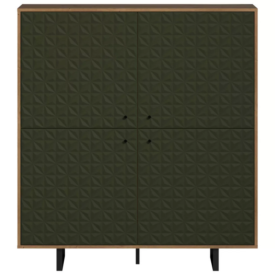 Highboard Sentra Eiche Artisan Nachbildung grün dunkel B/H/T: ca. 124x136x4 günstig online kaufen