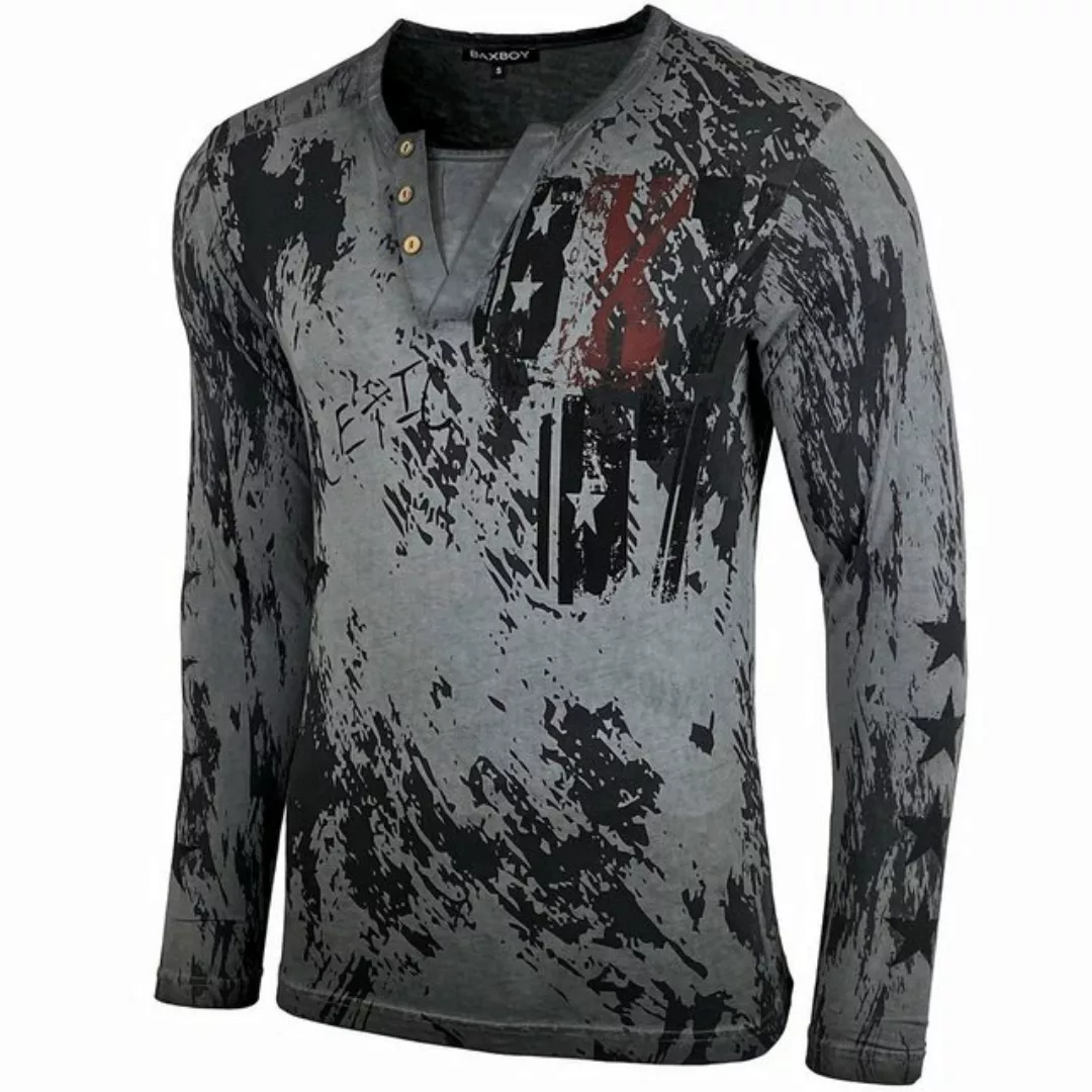 Baxboy Longshirt Baxboy Langarmshirt mit trendigem All-Over Logo-Print mit günstig online kaufen