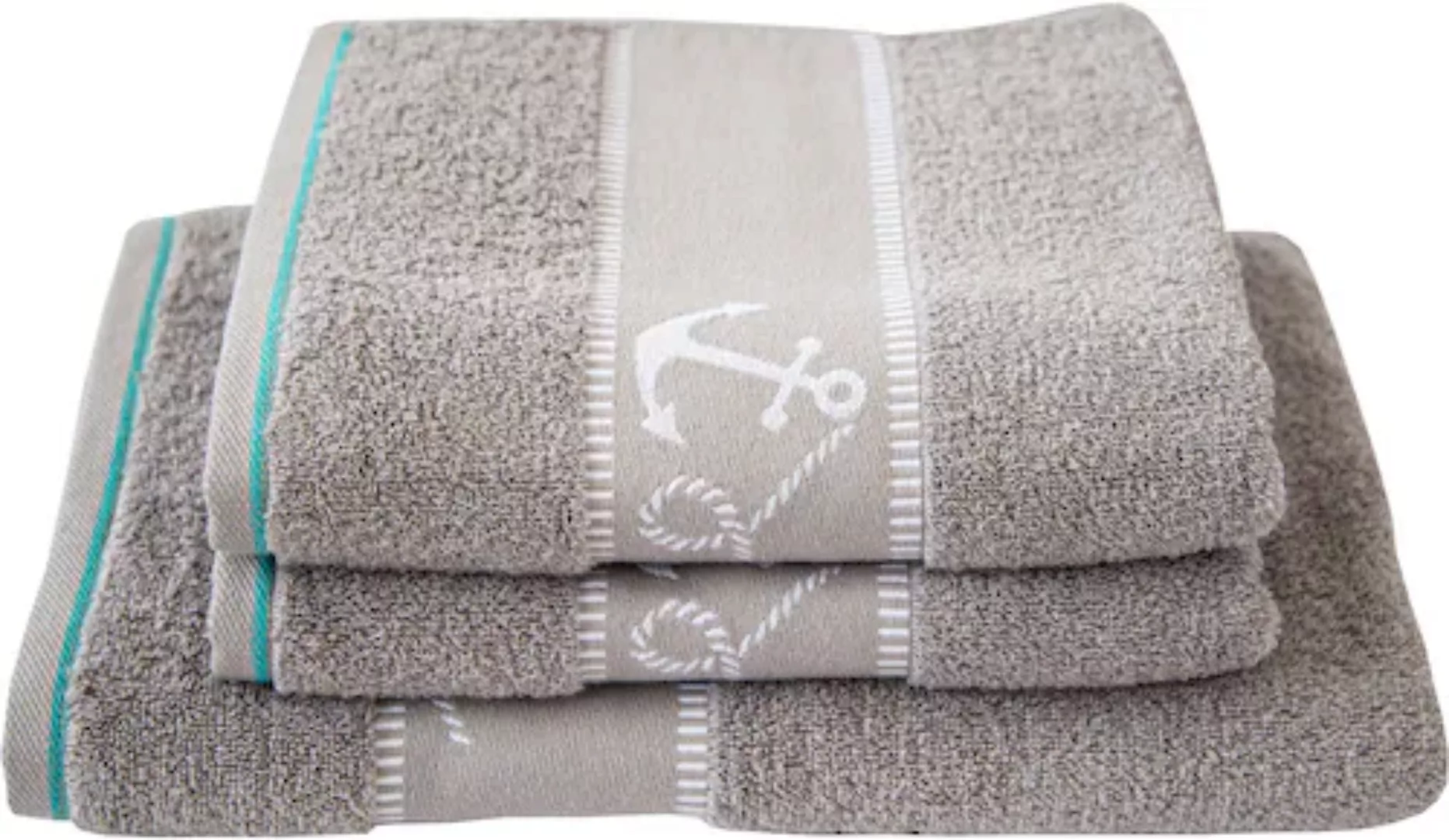 Dyckhoff Handtuch Set »Maritim, Voyage«, Set, 3 tlg., Frottier, 2 Handtüche günstig online kaufen