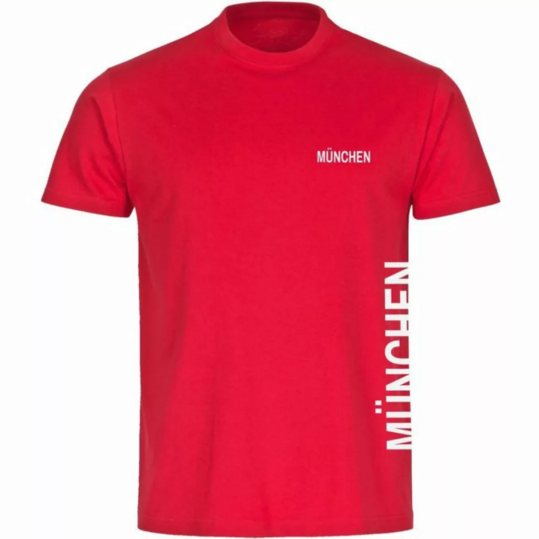 multifanshop T-Shirt Herren München rot - Brust & Seite - Männer günstig online kaufen