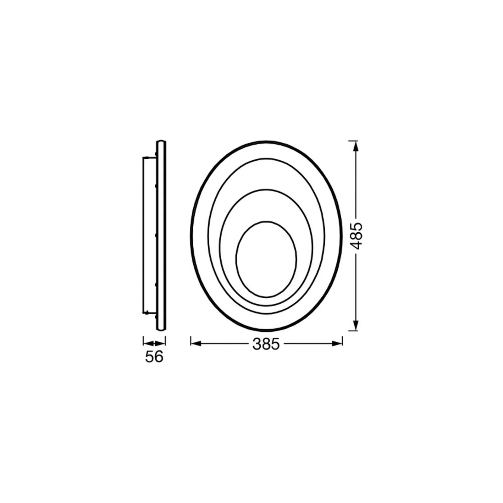 OSRAM LED-Deckenleuchte ORBIS SPIRAL OVAL, Ø 49 cm weiß 37 W günstig online kaufen