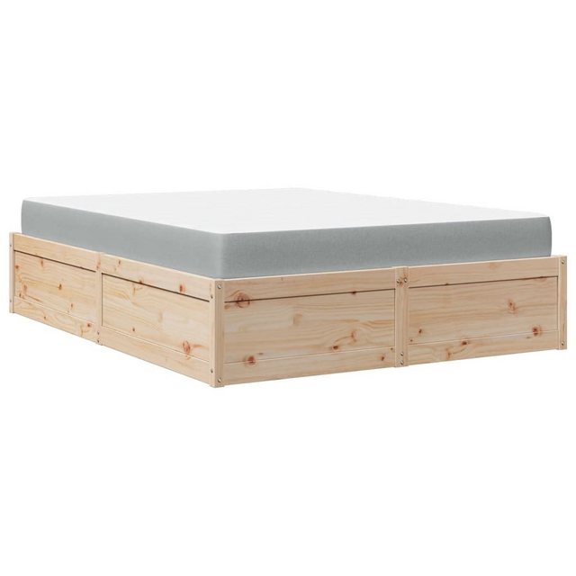 vidaXL Bettgestell Bett mit Matratze 140x200 cm Massivholz Kiefer Bett Bett günstig online kaufen