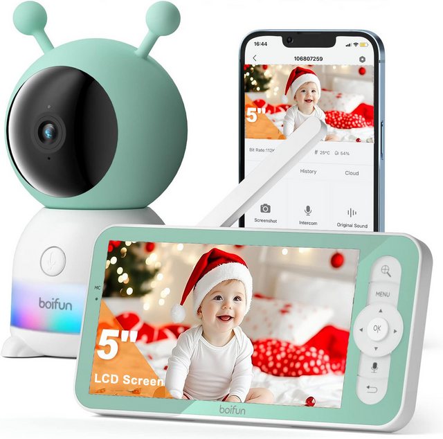 Boifun Video-Babyphone Babyphone mit Kamera Video Baby Monitor Babyfon, 5" günstig online kaufen