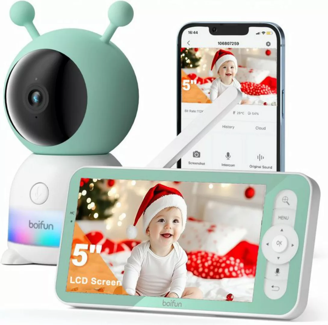 Boifun Babyphone Babyphone mit Kamera Video Baby Monitor Babyfon, 5" Babyph günstig online kaufen