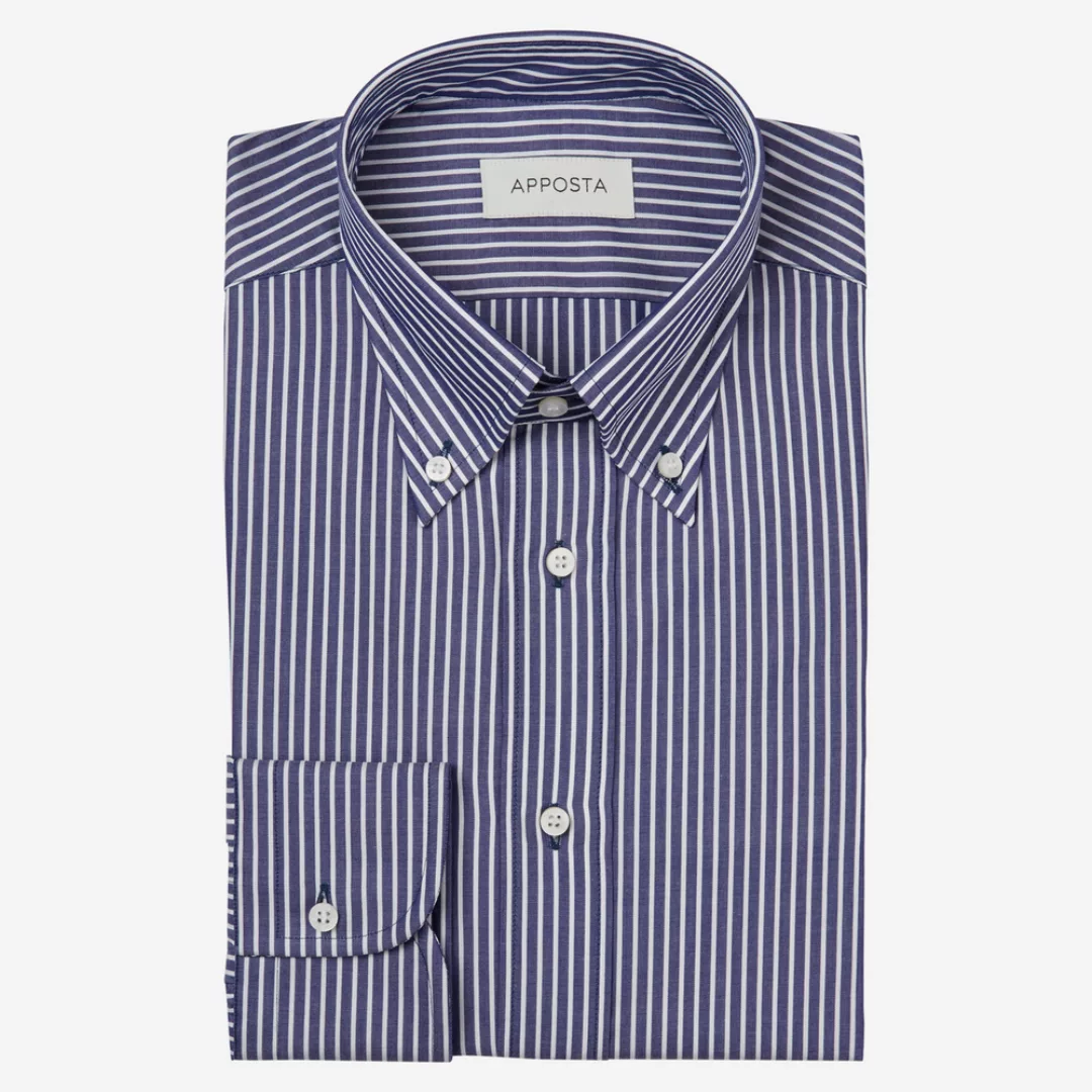 Hemd  streifen  marineblau baumwolle fil-à-fil, kragenform  button-down-kra günstig online kaufen