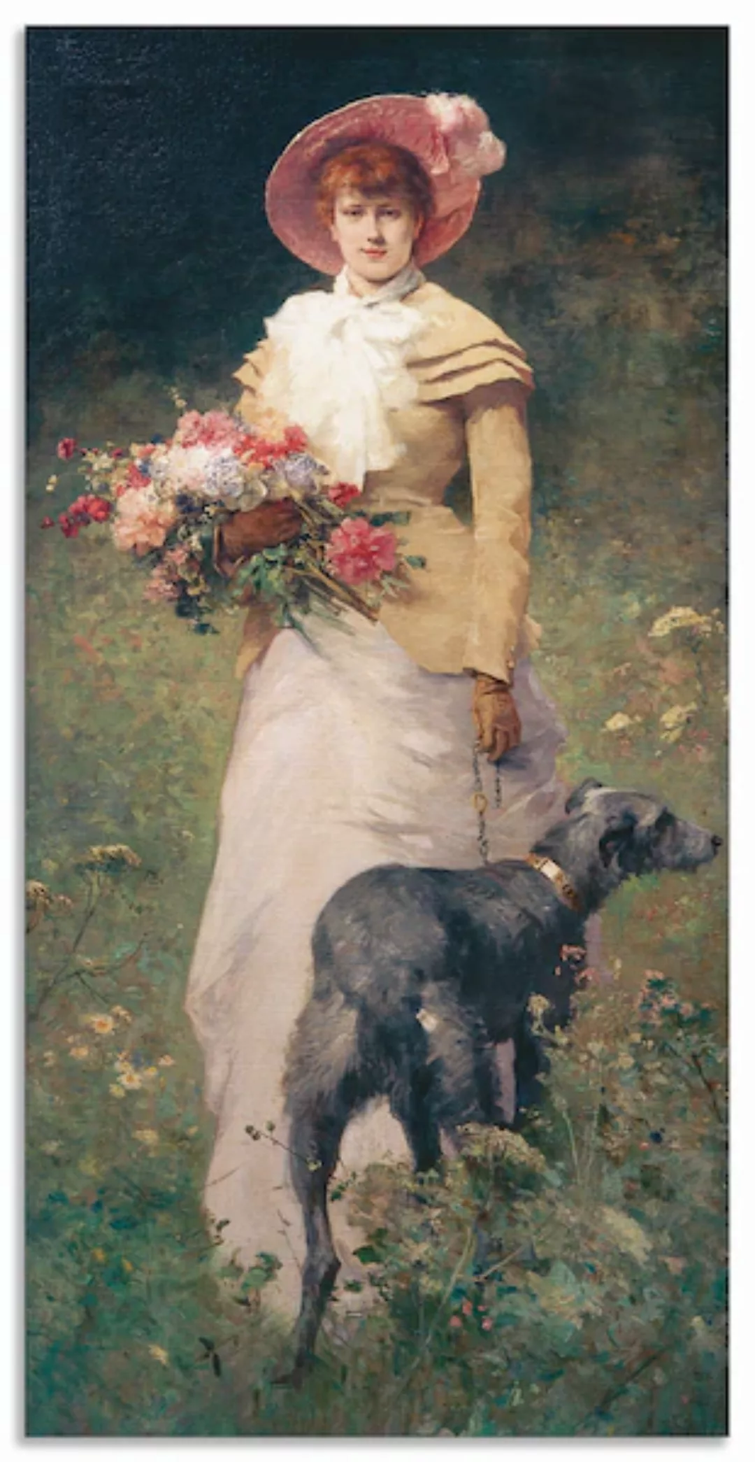 Artland Alu-Dibond-Druck »Frau mit Hund«, Portrait, (1 St.), für Innen- und günstig online kaufen
