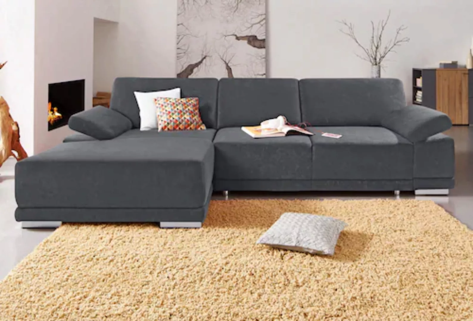 sit&more Ecksofa »Coria L-Form«, mit XL-Recamiere, wahlweise mit Bettfunkti günstig online kaufen