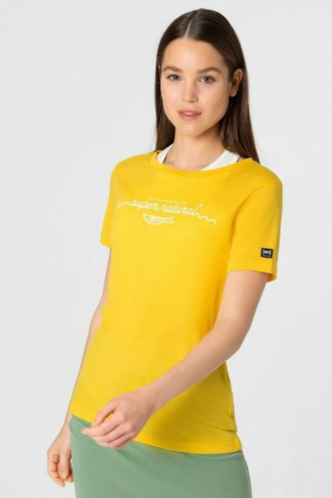 SUPER.NATURAL Print-Shirt Merino T-Shirt W MARINA TEE geruchshemmender Meri günstig online kaufen