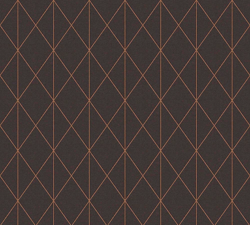 Bricoflor Tapete in Schwarz Gold Geometrische Vliestapete mit Rauten Muster günstig online kaufen