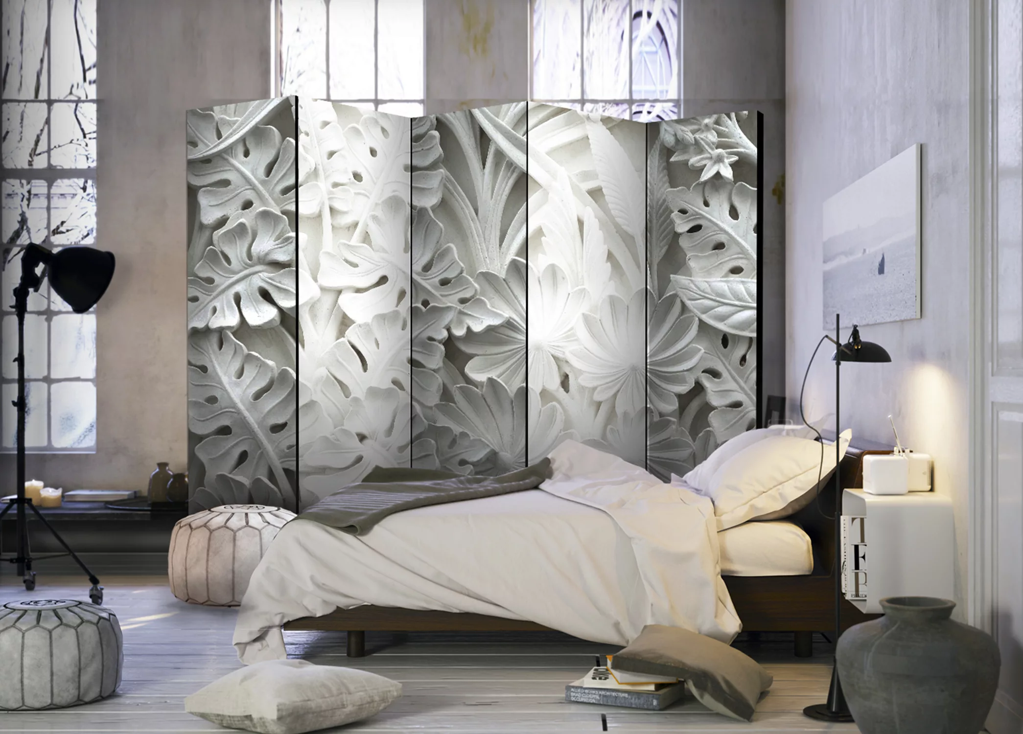 5-teiliges Paravent - Alabaster Garden Ii [room Dividers] günstig online kaufen