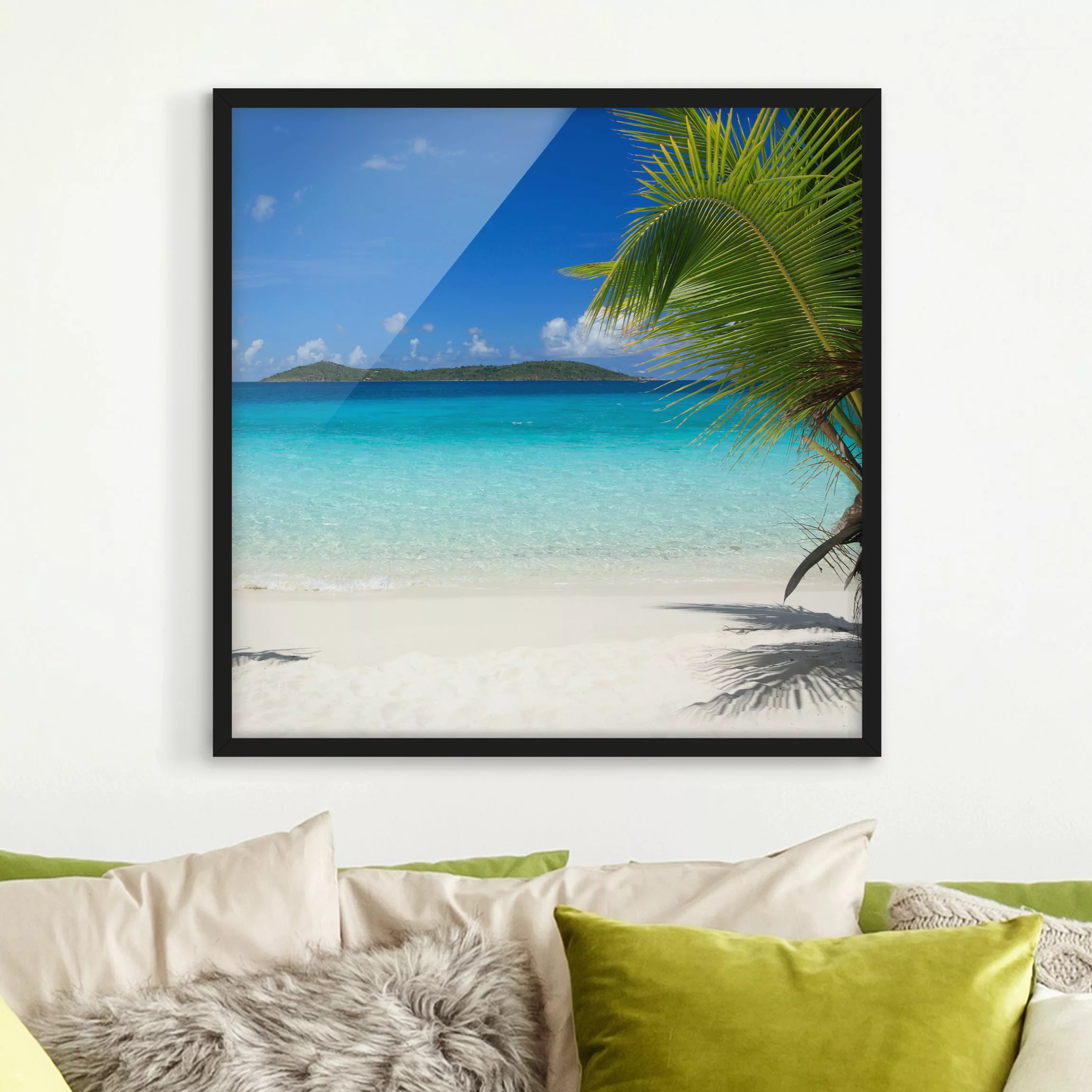 Bild mit Rahmen Strand - Quadrat Perfect Maledives günstig online kaufen