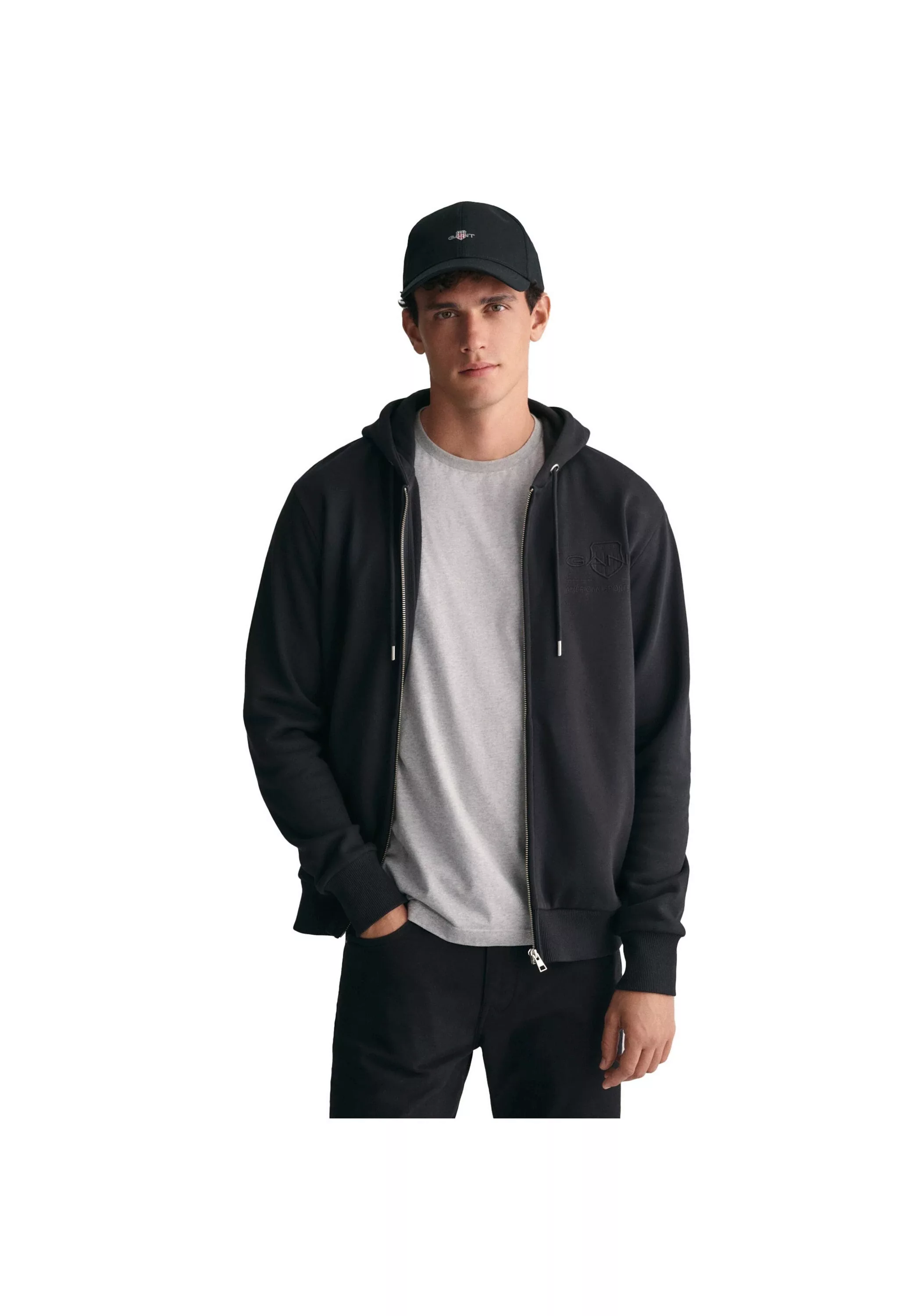 Gant Sweater "Sweatjacke REGULAR TONAL SHIELD FULL ZIP HOODIE" günstig online kaufen