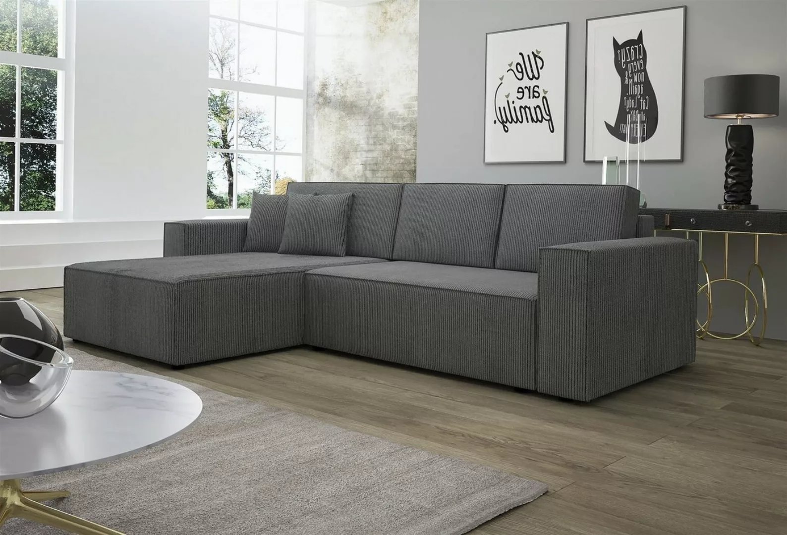 Fun Möbel Ecksofa Ecksofa Schlafsofa Sofa CONOR Stoff oder Kunstleder, inkl günstig online kaufen