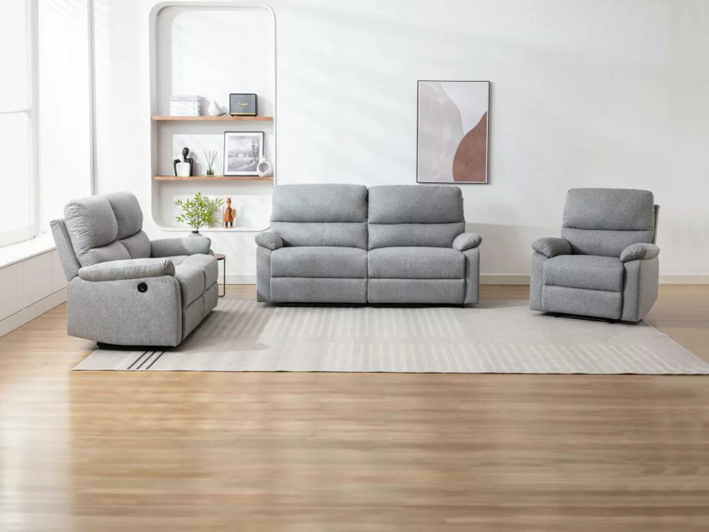 Relaxsofa elektrisch 3-Sitzer, 2-Sitzer & Relaxsessel elektrisch - Stoff - günstig online kaufen