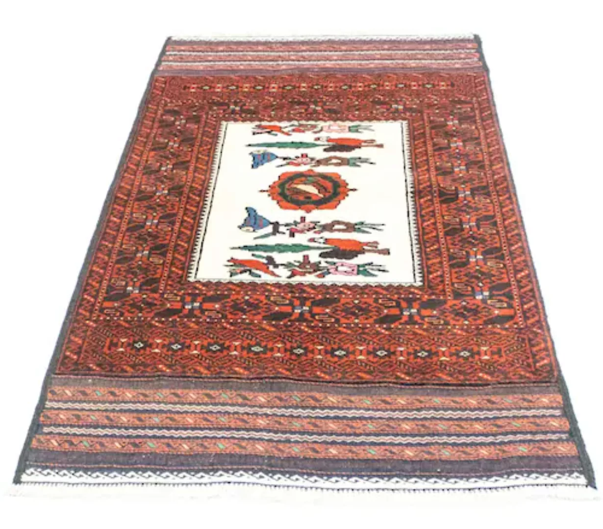 morgenland Wollteppich »Belutsch Teppich handgeknüpft orange«, rechteckig, günstig online kaufen