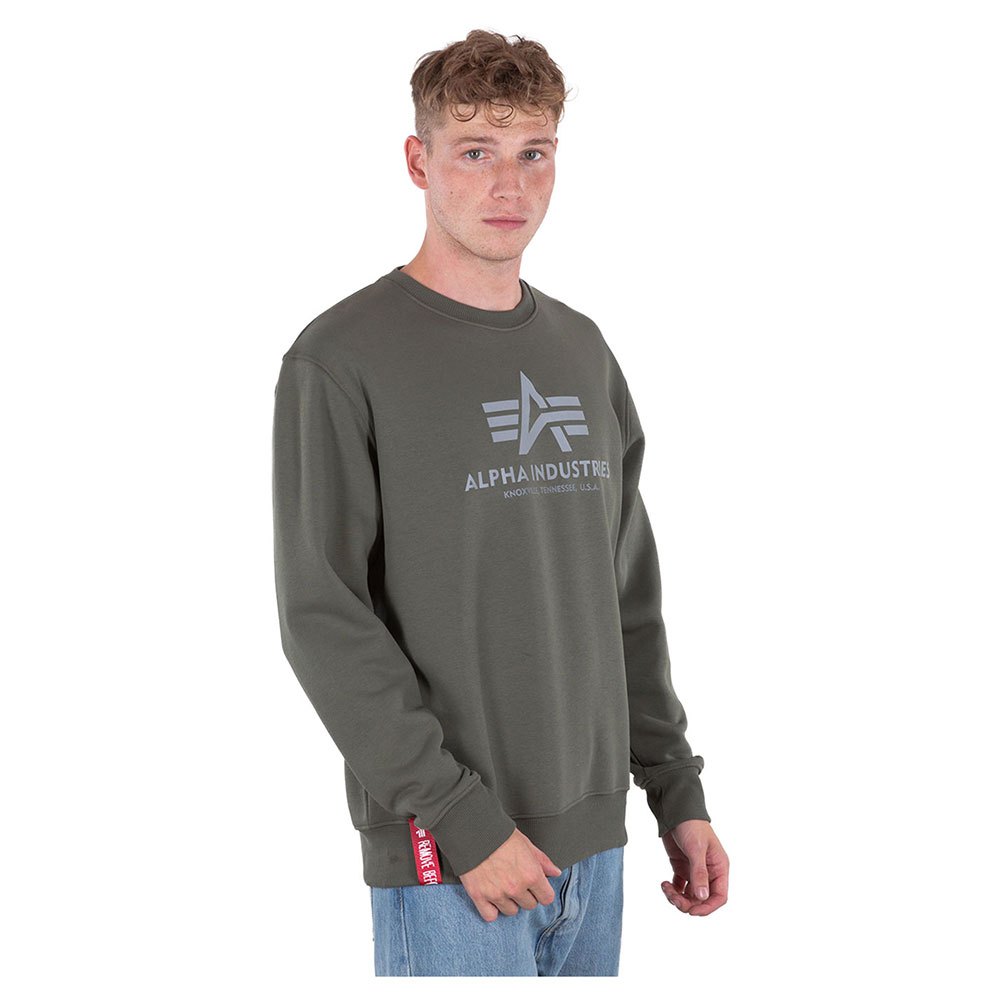 Alpha Industries Basic Reflective Print Sweatshirt 2XL Dark Olive günstig online kaufen