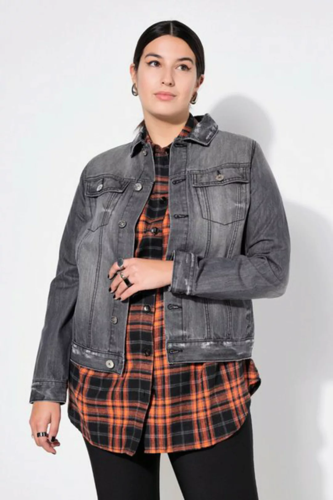 Studio Untold Sommerjacke Jeansjacke Regular Fit destroyed Denim Hemdkragen günstig online kaufen