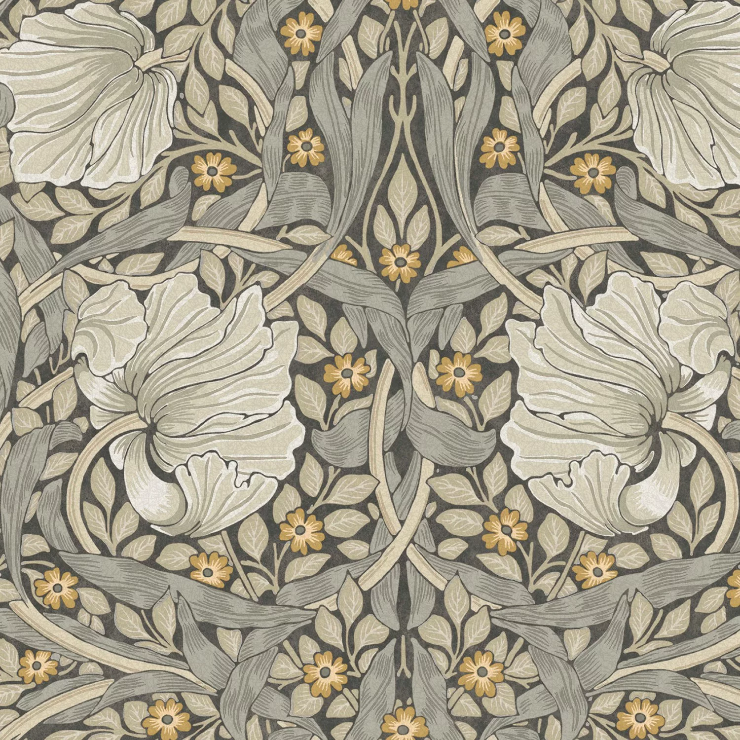 William Morris at Home Vliestapete Pimpernel 10 m x 52 cm Grau FSC® günstig online kaufen