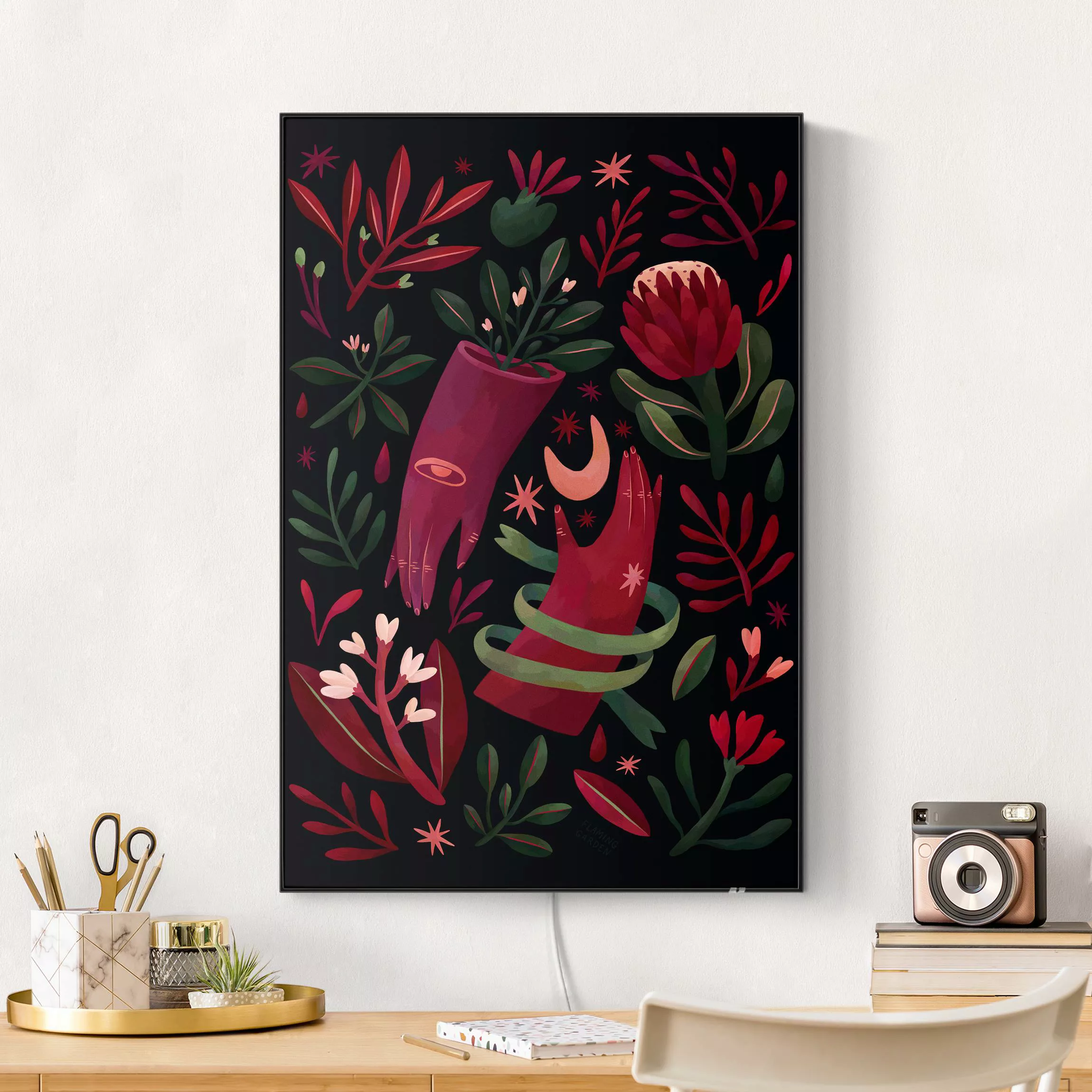 LED-Wechselbild Blumen um Mitternacht Illustration günstig online kaufen