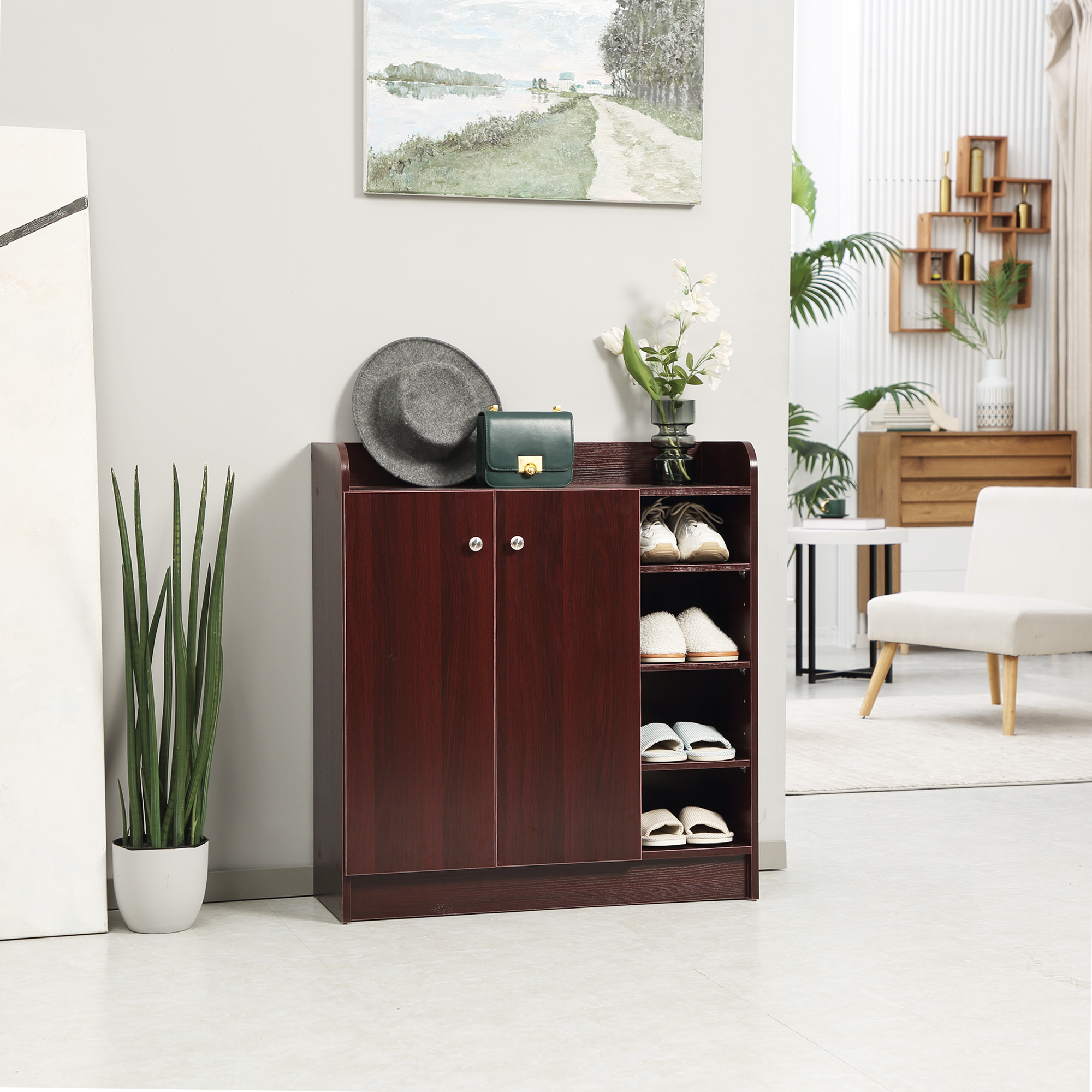 HOMCOM Schuhschrank Platzsparend und Modern aus Holz für 12 Paar Schuhe mit günstig online kaufen