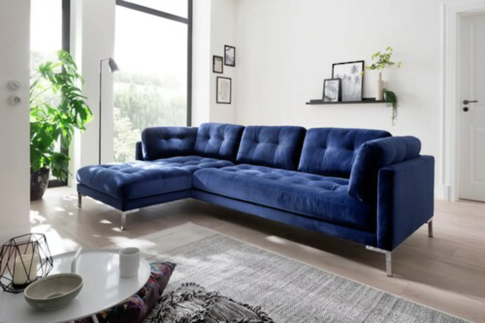 Trends by HG Ecksofa "Landau L-Form", in Cord-Stoff mit Metallfuß günstig online kaufen