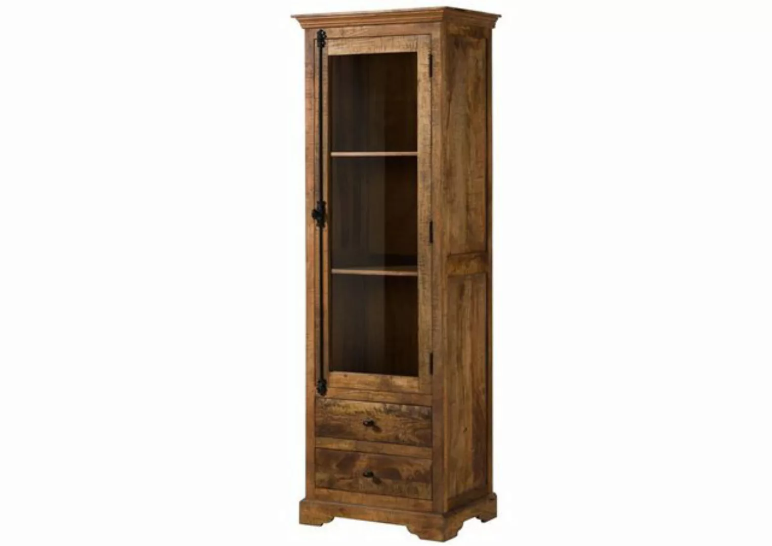 Massivmoebel24 Standvitrine (Vitrine Mango 65x45x190 dunkelbraun geölt RODE günstig online kaufen