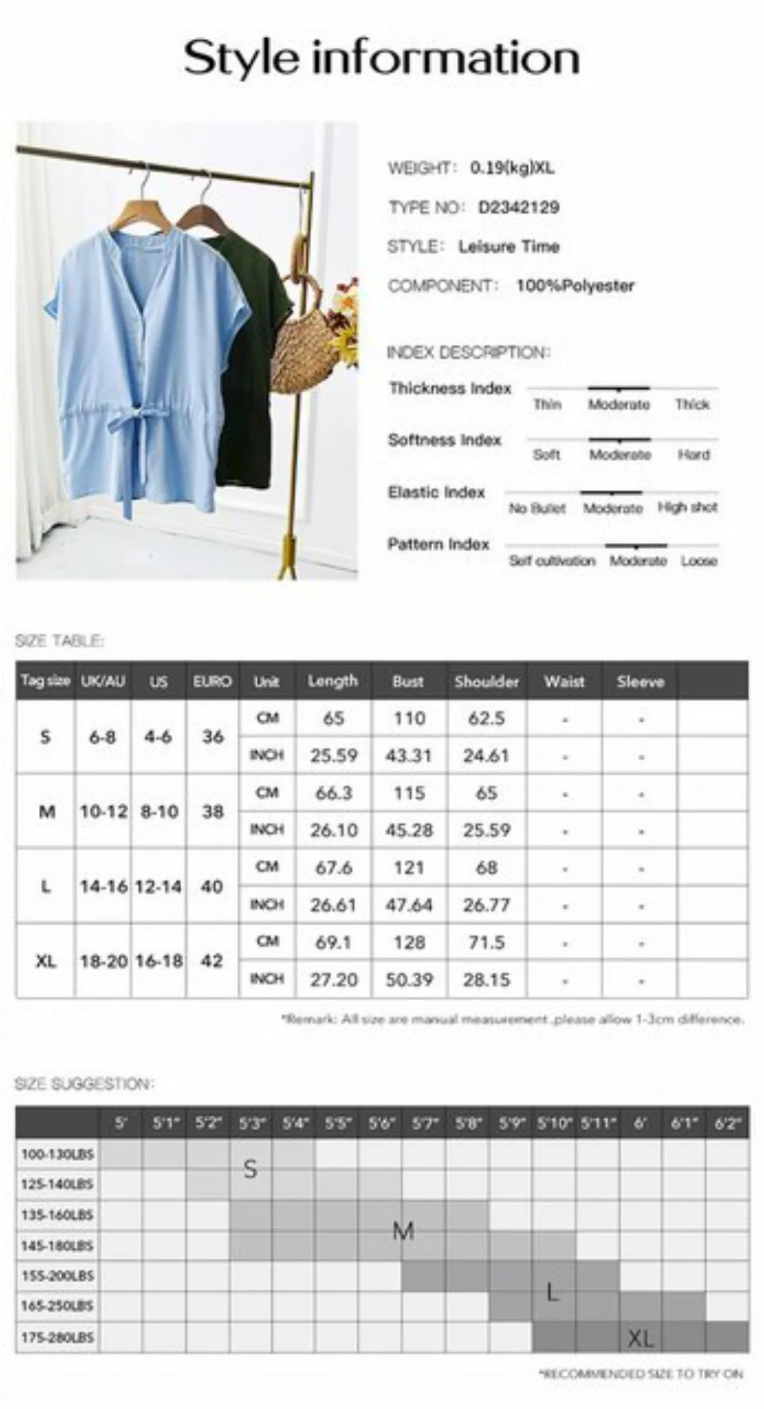 BlauWave Hemdbluse Unifarbenes tailliertes Oberteil mit V-Ausschnitt (Geeig günstig online kaufen