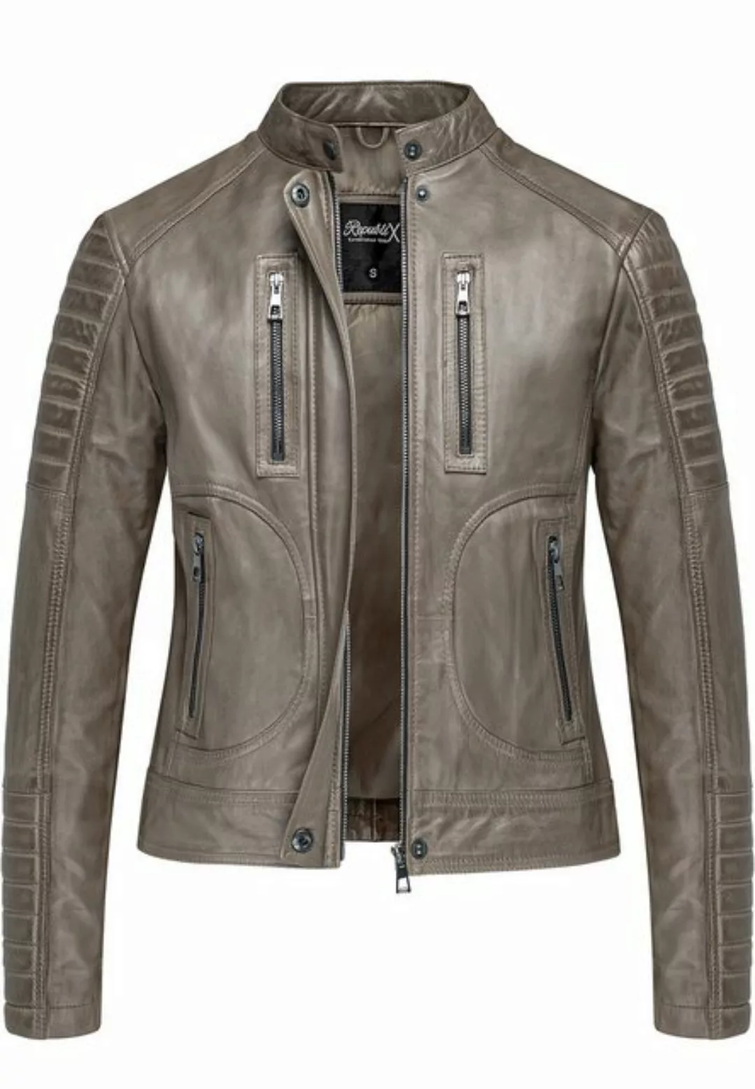 REPUBLIX Lederjacke MYRNA Echtleder Damen Biker Zipper Jacke günstig online kaufen