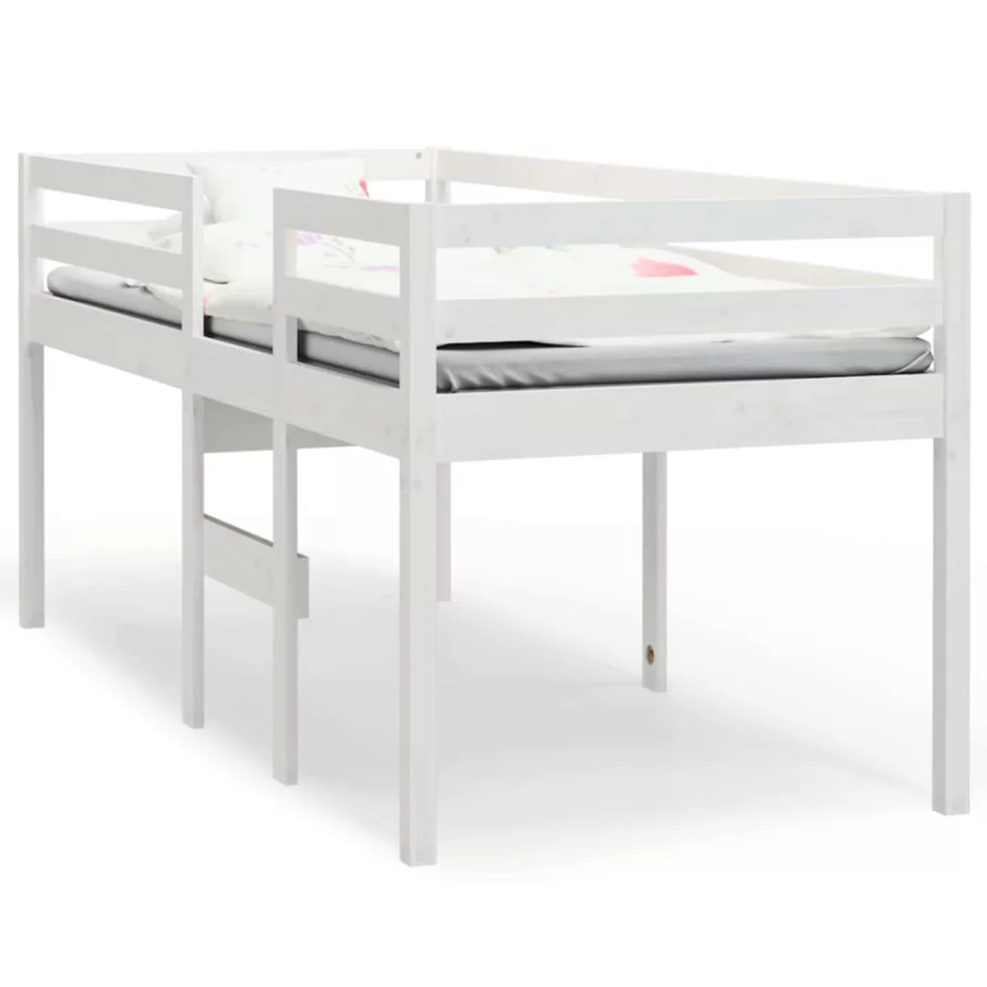 vidaXL Etagenbett Hochbett Weiß 90x190 cm Massivholz Kiefer Bett Bettgestel günstig online kaufen