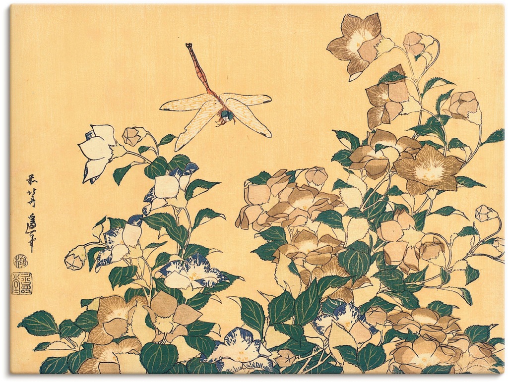 Artland Wandbild "Chinesische Glockenblume und Libelle", Blumen, (1 St.), a günstig online kaufen