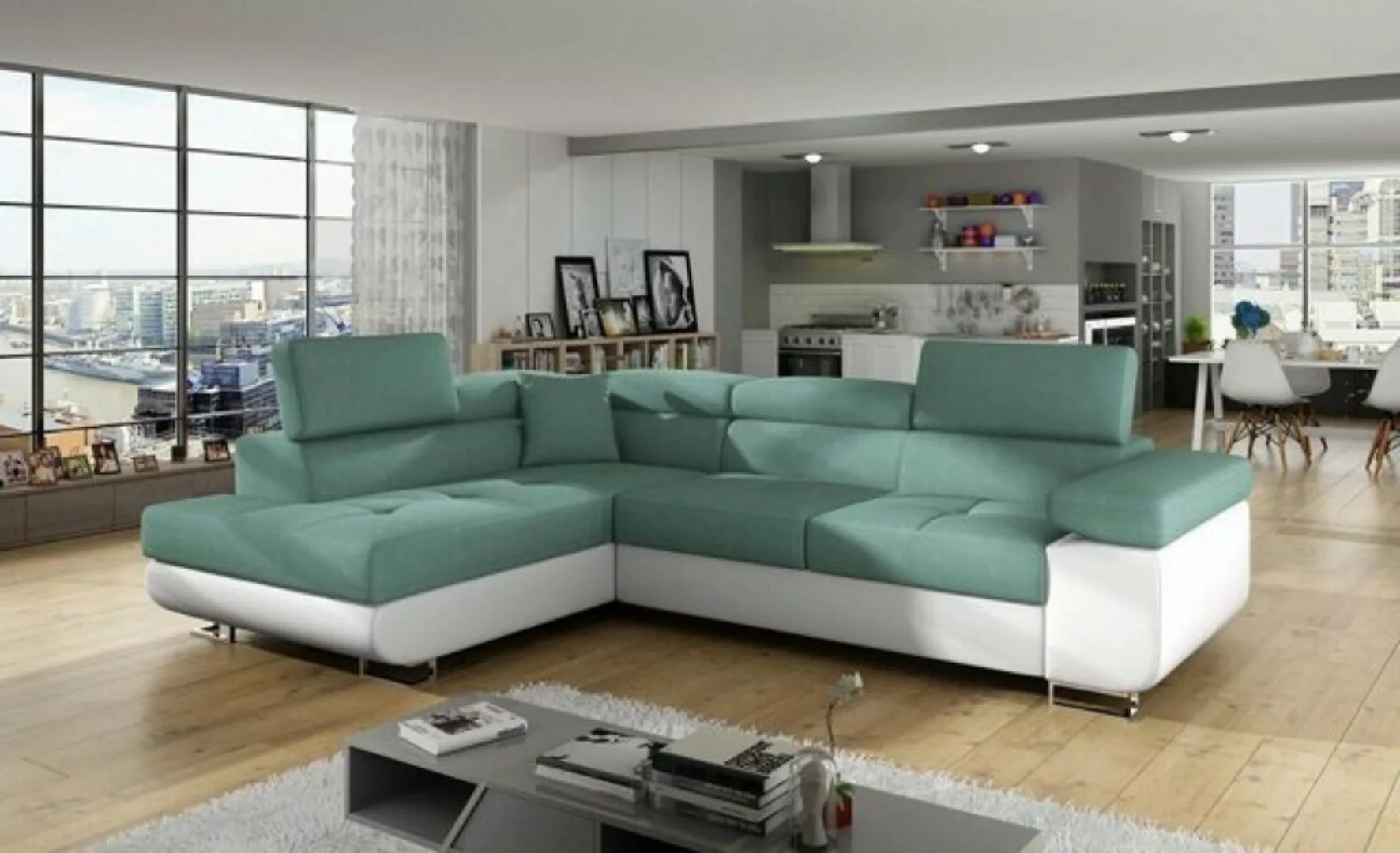 JVmoebel Ecksofa Eck Stoff Ecksofa L-Form Sofa Couch Design Couch, Made in günstig online kaufen