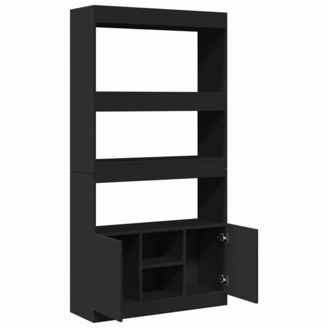 vidaXL Bücherregal Highboard Schwarz 92x33x180 cm Holzwerkstoff, 1-tlg. günstig online kaufen