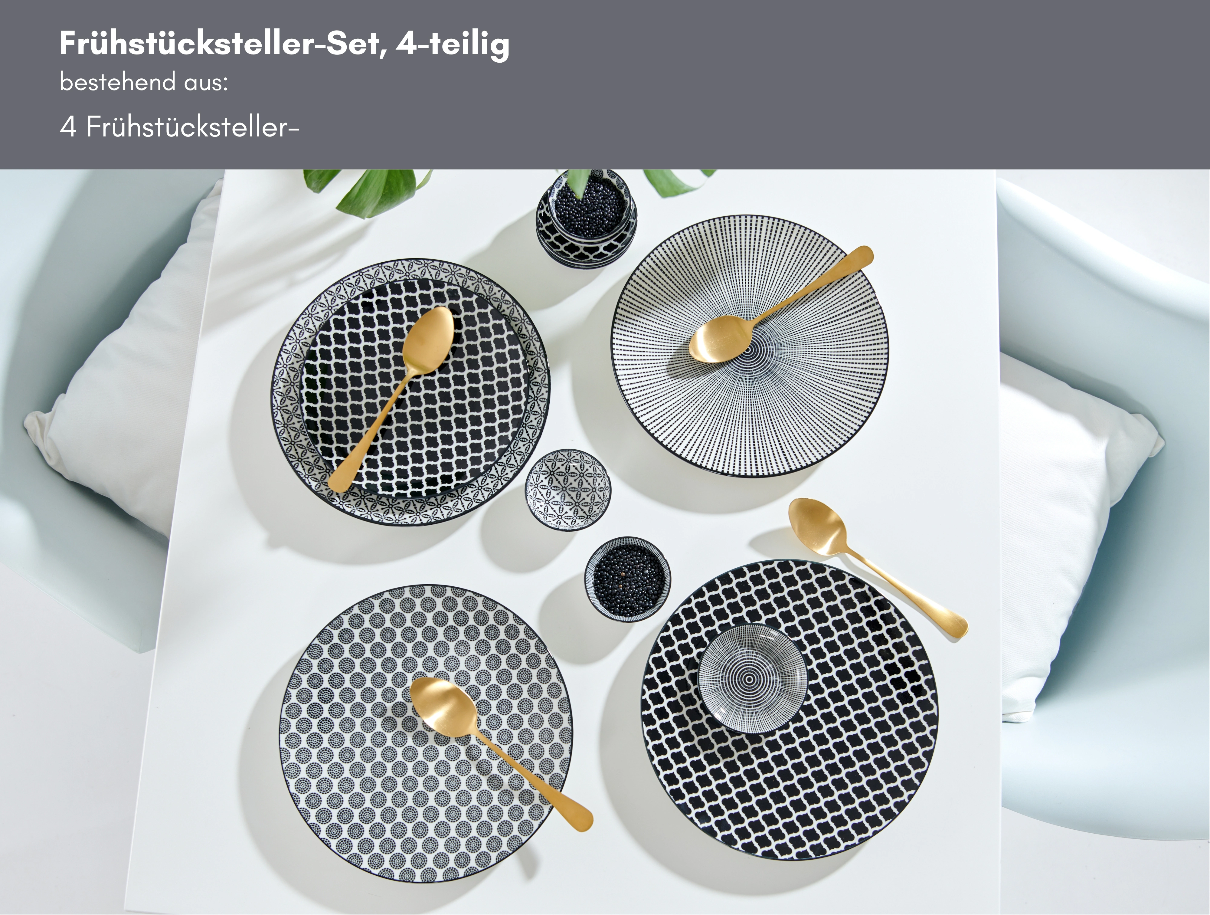 Ritzenhoff & Breker Frühstücksteller »Takeo«, (Set, 4 St.), Porzellan, skan günstig online kaufen