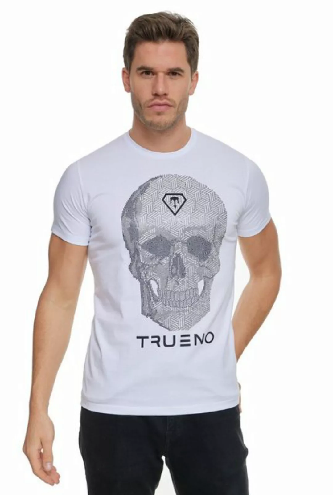 TRUENO T-Shirt Herren T-Shirt mit Strass Totenkopf von TRUENO günstig online kaufen