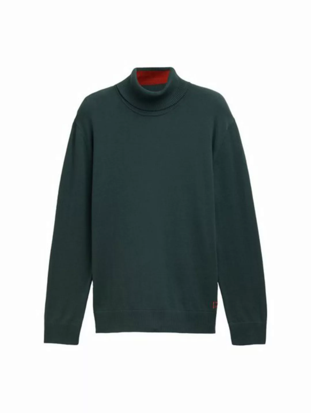 TOM TAILOR Denim Rollkragenpullover mit Logo Stickerei günstig online kaufen