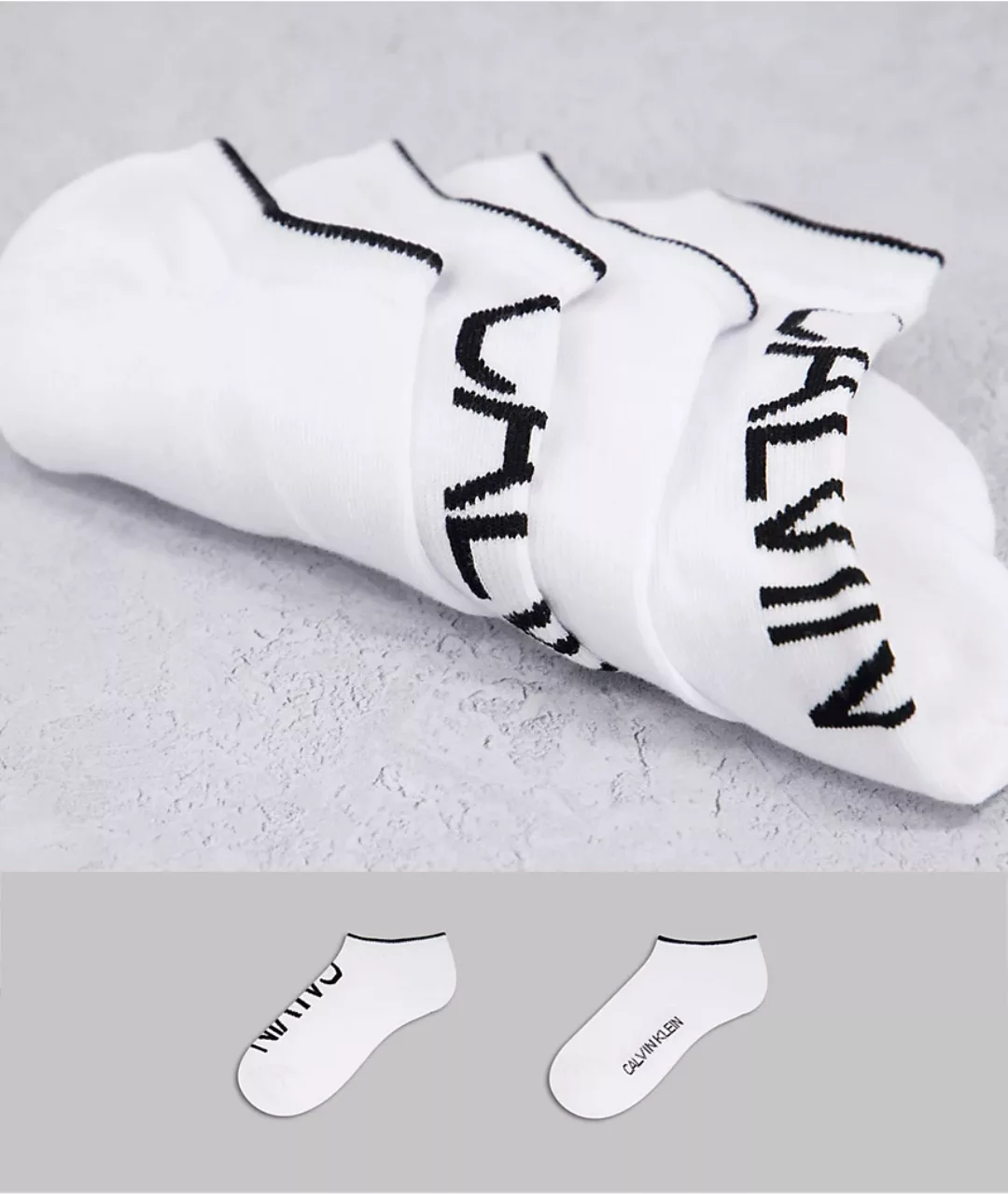 Calvin Klein – Grant – Sneaker-Socken in Weiß im 2er-Pack günstig online kaufen