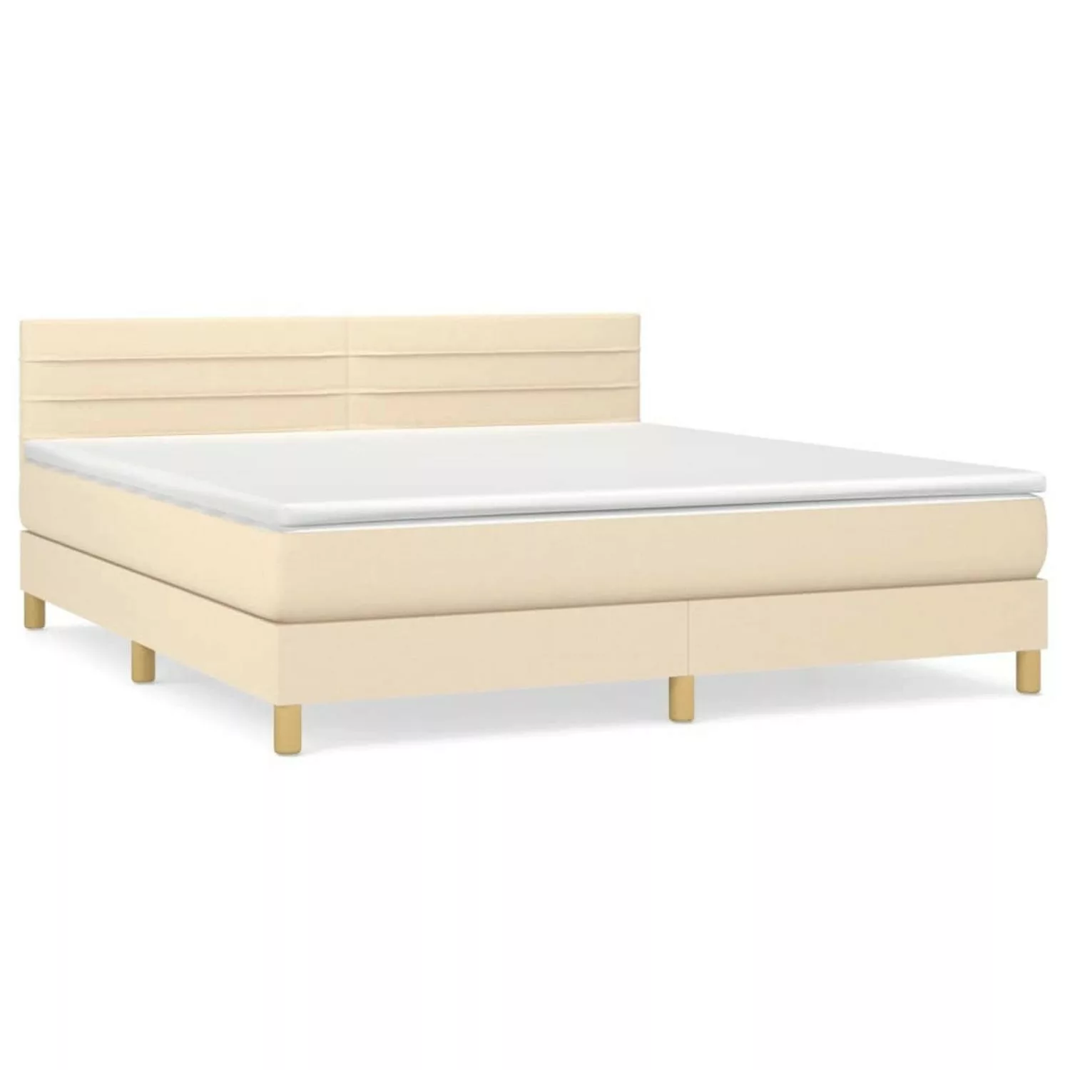 vidaXL Boxspringbett Boxspringbett mit Matratze Creme 160x200 cm Stoff Bett günstig online kaufen