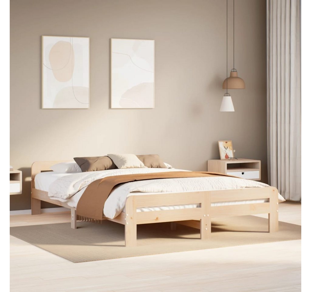 vidaXL Bett, Massivholzbett ohne Matratze 150x200 cm Kiefernholz günstig online kaufen