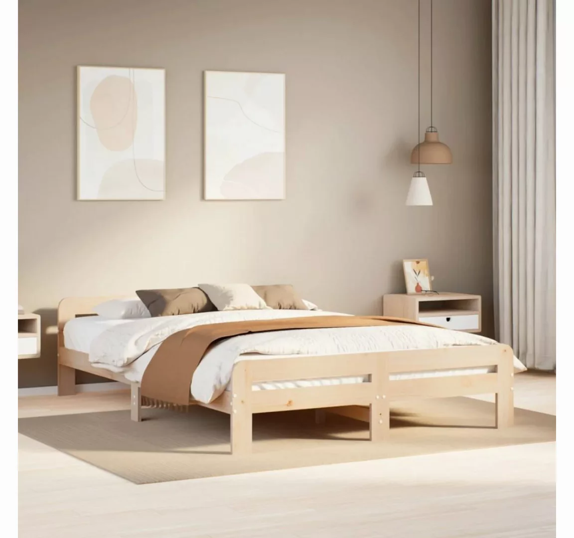 vidaXL Bett, Massivholzbett ohne Matratze 140x200 cm Kiefernholz günstig online kaufen