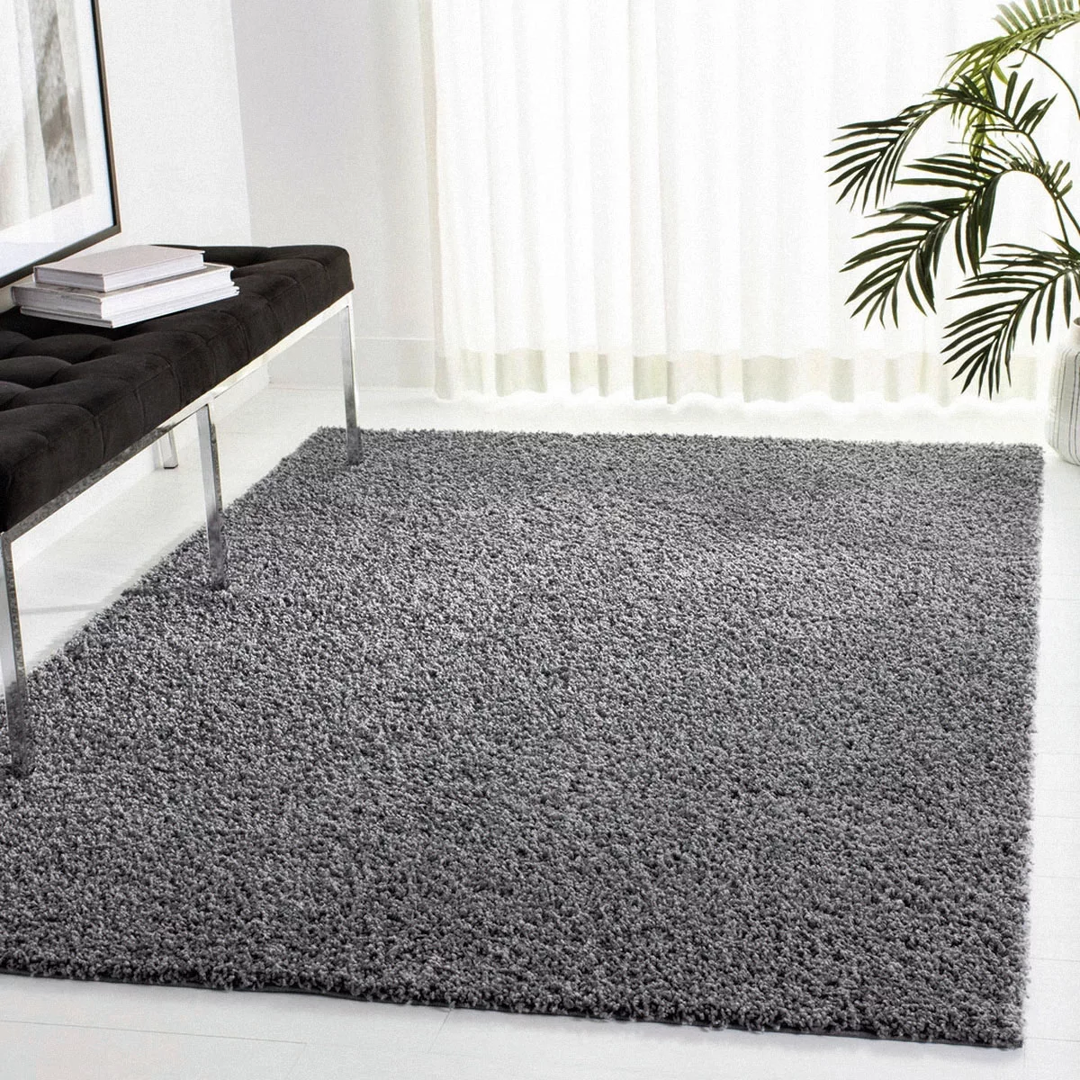 andas Hochflor-Teppich »Tretten«, rechteckig, 30 mm Höhe, Shaggy, Uni Farbe günstig online kaufen