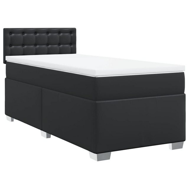 vidaXL Boxspringbett, Boxspringbett mit Matratze Schwarz 80x200 cm Kunstled günstig online kaufen