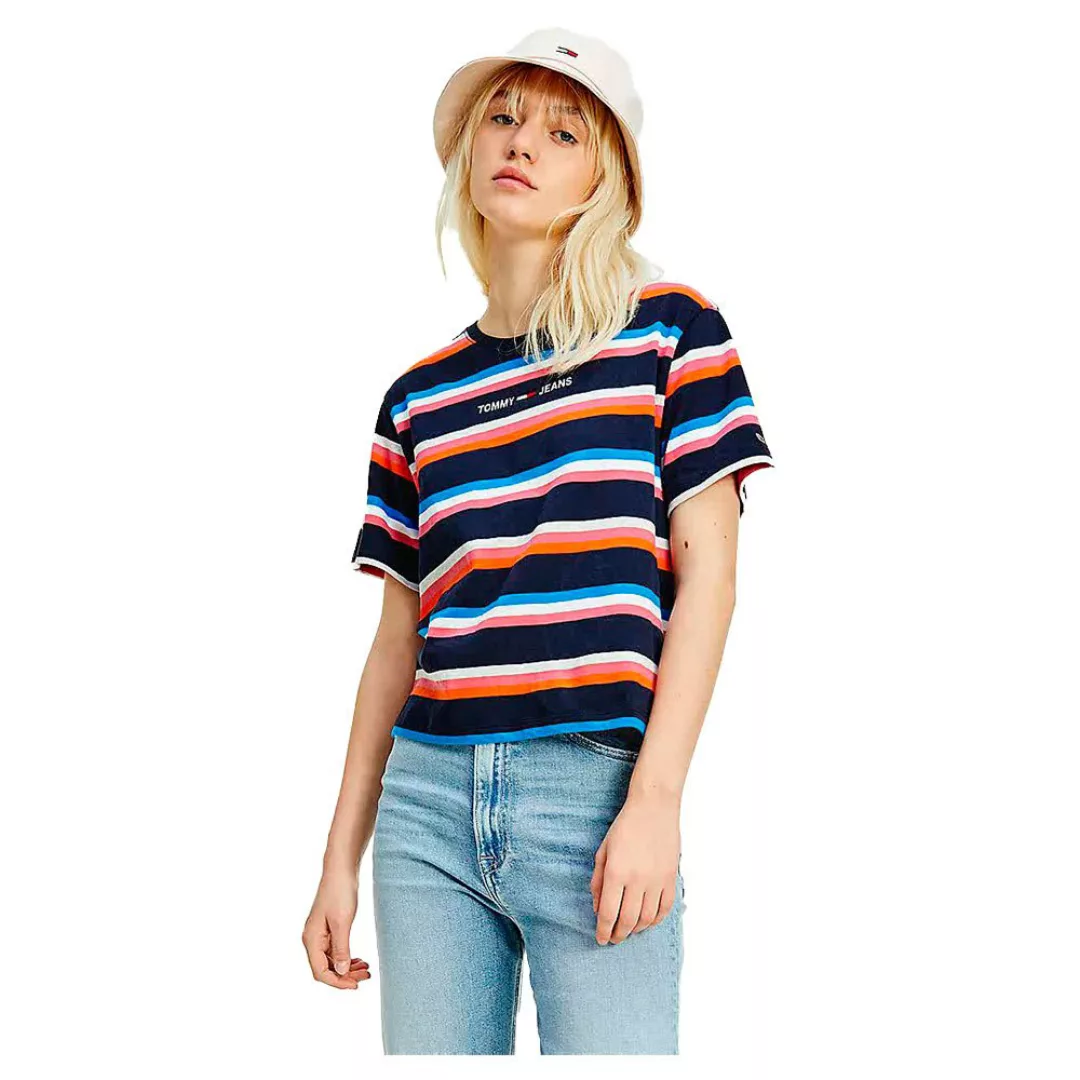 Tommy Jeans Bxy Crop Stripe Kurzärmeliges T-shirt XS Twilight Navy / Multi günstig online kaufen