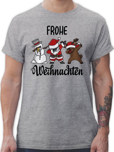 Shirtracer T-Shirt Dabbing Frohe Weihnachten I Schneemann I Weihnachtsmann günstig online kaufen