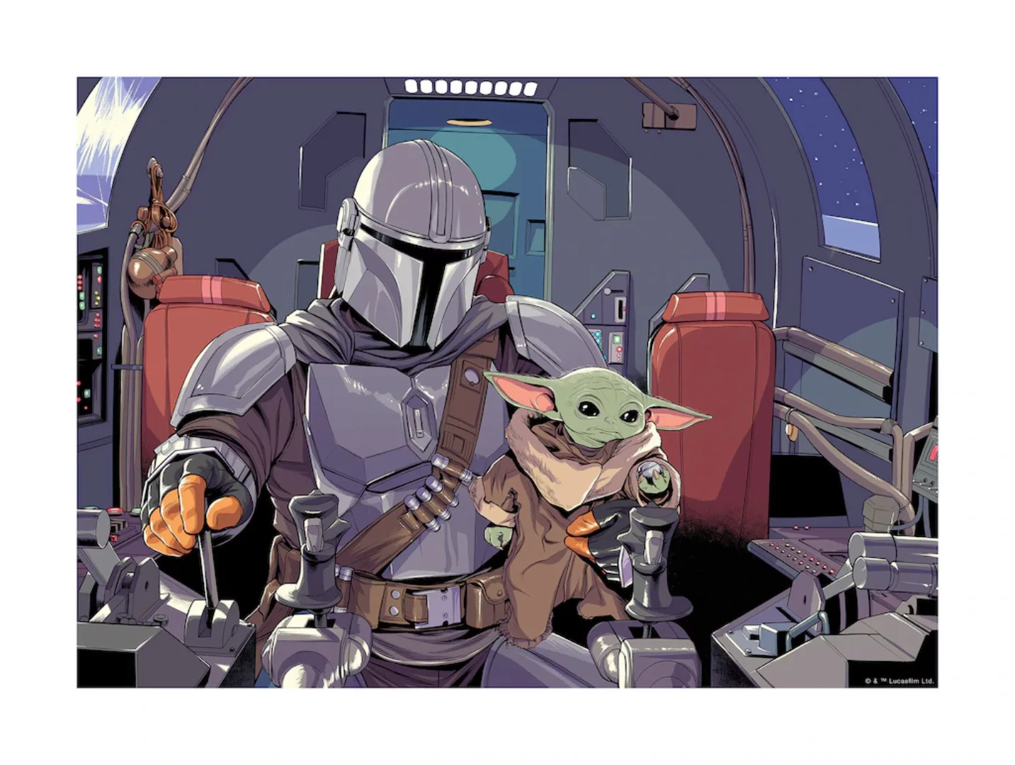 Komar Wandbild "Mandalorian The Child Cockpit", Disney-Star Wars, (1 St.), günstig online kaufen