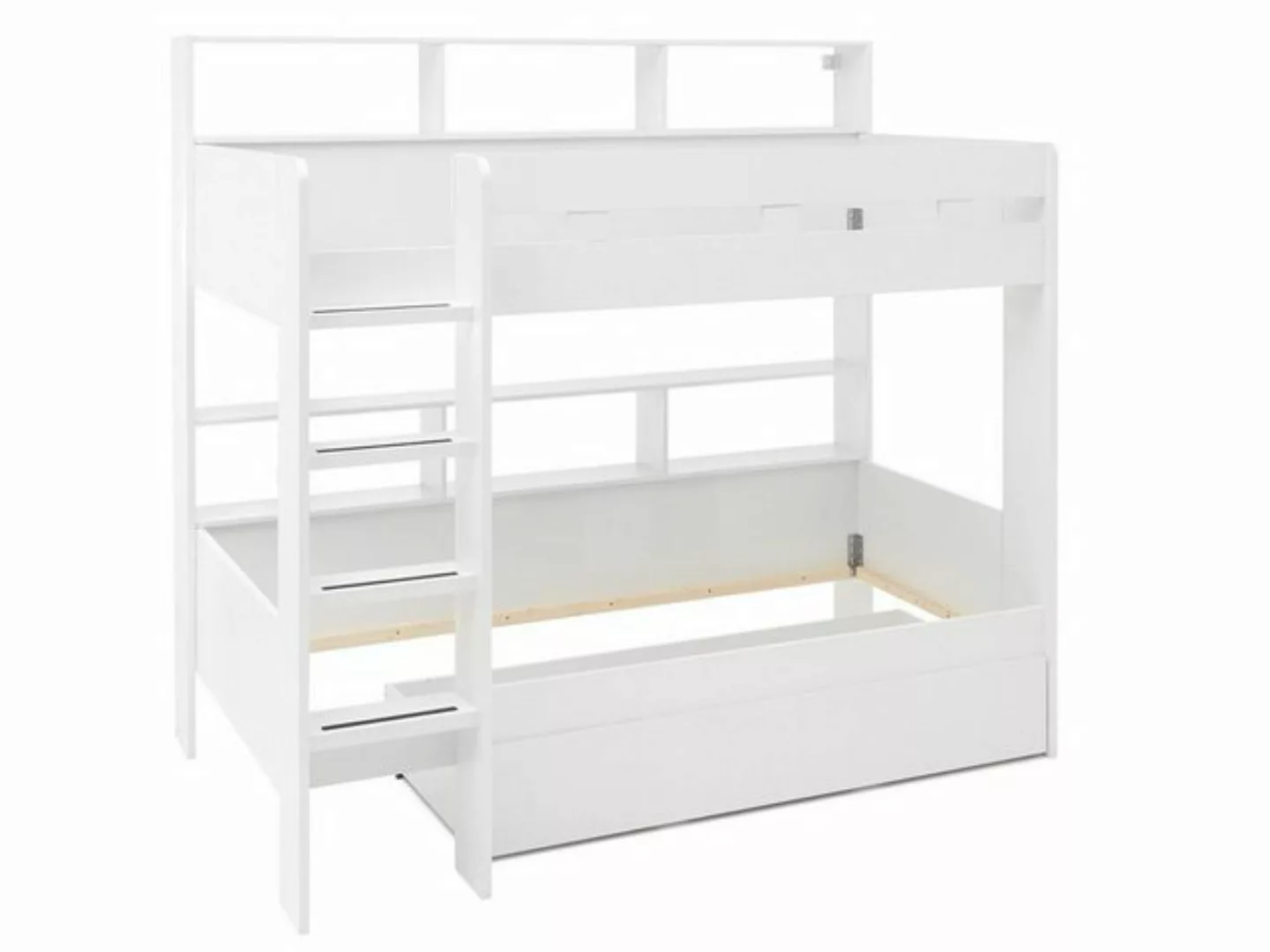 möbelando Kinderbett Gregor, Modernes Etagenbett aus Spanplatte in Weiß mit günstig online kaufen